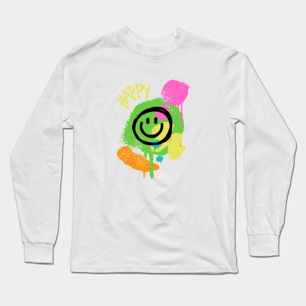 Smiley world, smile icon, happy face Long Sleeve T-Shirt by MIDALE